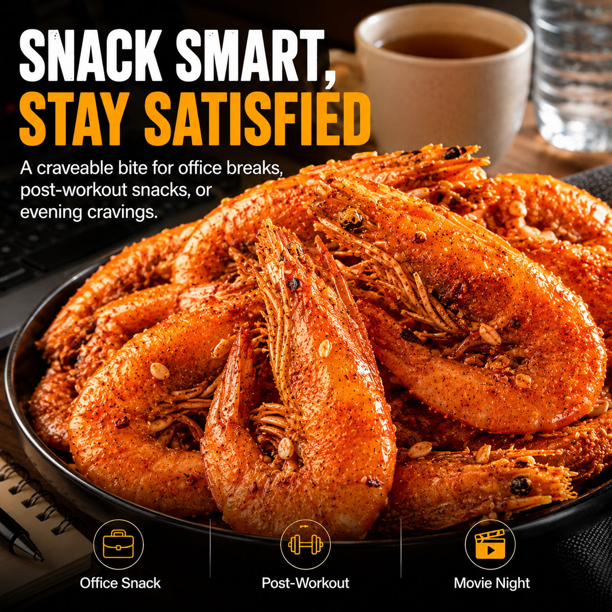 Crispy Whole Sea Shrimp Snack – Real Shrimp Crunch with Sesame Flavor-AFF