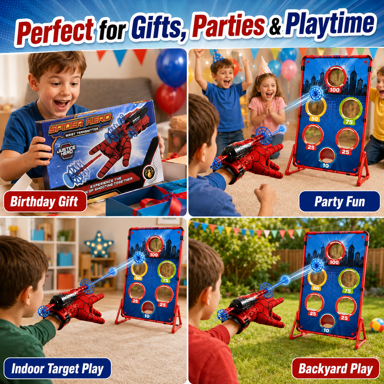 Hero Web Wrist Launcher Toy | Soft Suction Dart Target Play Set-YFL