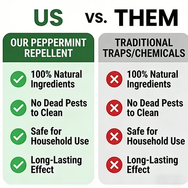 Mighty Natural Peppermint Rodent Repellent Tablets | 90-Day Pest Protection – Safe & Mess-Free 🐭💪-QDL