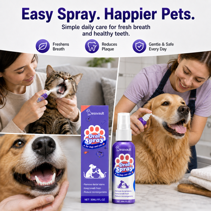 Pet Oral Cleanse Spray for Dogs & Cats – Fresh Breath, Plaque Support & Easy Daily Oral Care-YFL