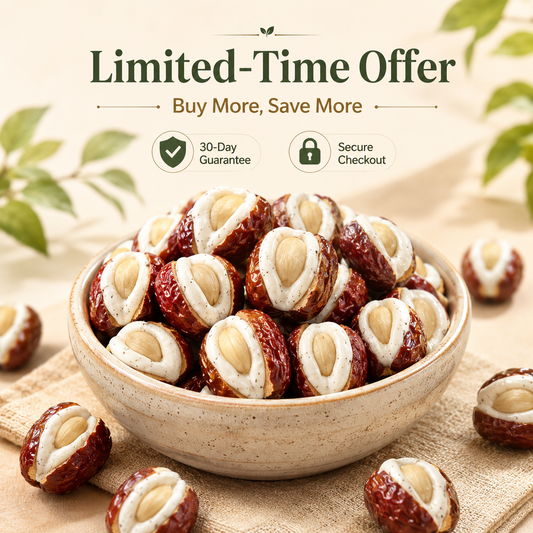 🌰 Cashew Puff Jujube – No Added Sugar Healthy Snack with Whole Cashew Center-AFF