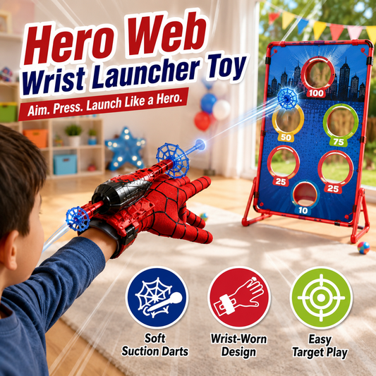 Hero Web Wrist Launcher Toy | Soft Suction Dart Target Play Set-YFL