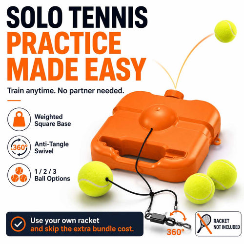Solo Tennis Trainer Set – Weighted Base Rebound Ball for At-Home Practice-AFF