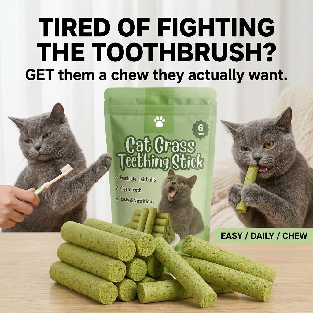 Stop Fighting The Toothbrush. Give Your Cat Something Better To Chew-QDL