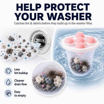 Washer Lint Catcher That Traps Hair, Lint & Tissue Bits Before They Stick Back-AFF