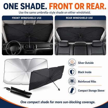 Car Windshield Sun Shade Umbrella – UV & Heat Blocking Interior Protector-AFF