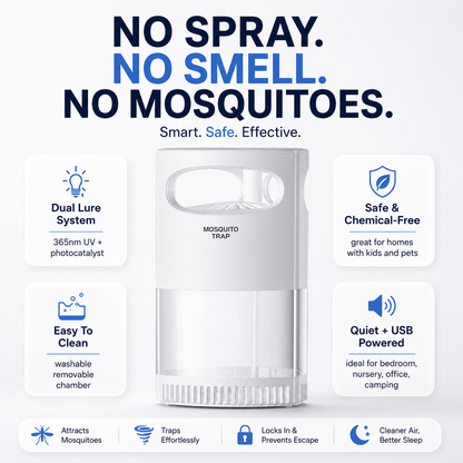 Quiet Indoor Mosquito Trap – USB Powered, No Sprays or Refills-ASS1