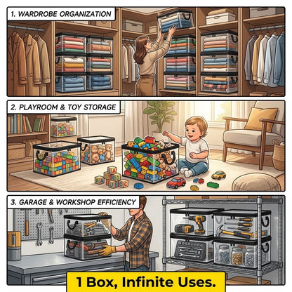 The Ultimate All-Purpose Clear Storage Box: Find Anything in 1 Second! 📦✨-QDL