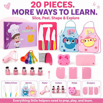 Kids Food Prep Learning Set – Hands-On Kitchen Tools for Little Helpers-AFF