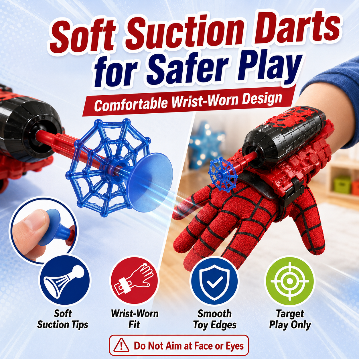 Hero Web Wrist Launcher Toy | Soft Suction Dart Target Play Set-YFL