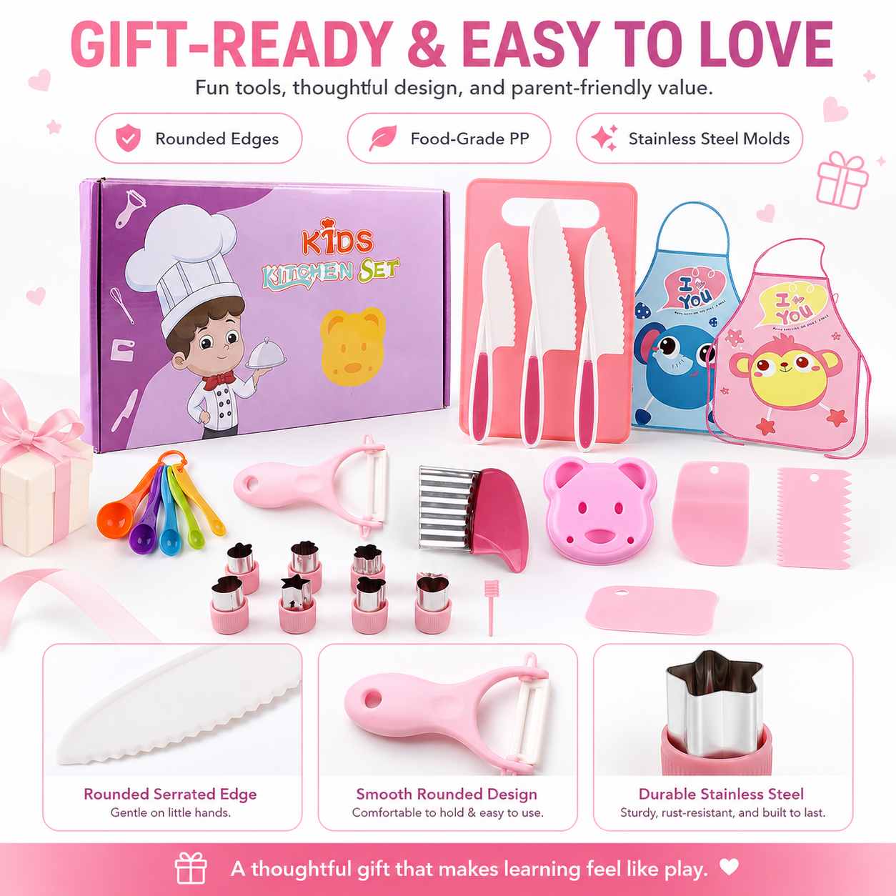 Kids Food Prep Learning Set – Hands-On Kitchen Tools for Little Helpers-AFF