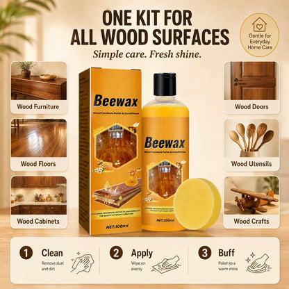 Wood Furniture Beeswax Polish – Restore Shine & Protect Finish-AFF