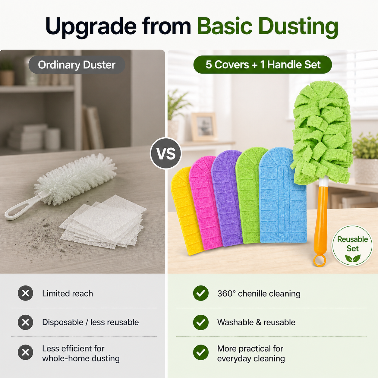Dust Smarter with a 360° Reusable Duster Set-YFL