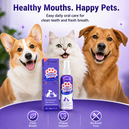 Pet Oral Cleanse Spray for Dogs & Cats – Fresh Breath, Plaque Support & Easy Daily Oral Care-YFL