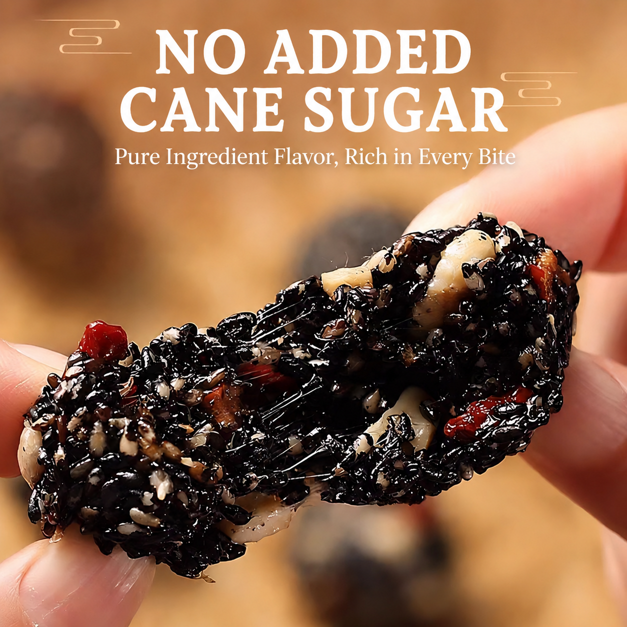 Intangible Heritage 5-Treasure Black Sesame Balls – Nine-Steamed & Nine-Sun-Dried Traditional Craft & Repair Damaged Hair&Promote Sleep-ASS1