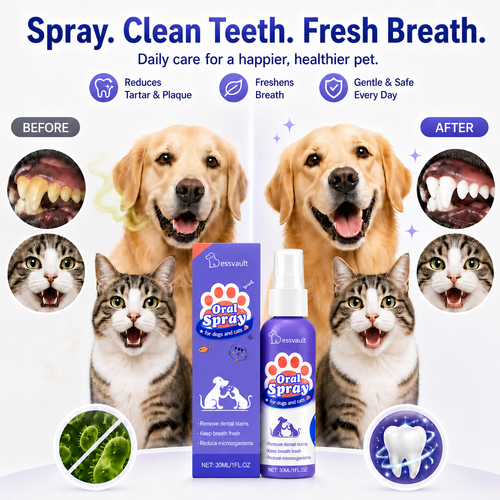 Pet Oral Cleanse Spray for Dogs & Cats – Fresh Breath, Plaque Support & Easy Daily Oral Care-YFL